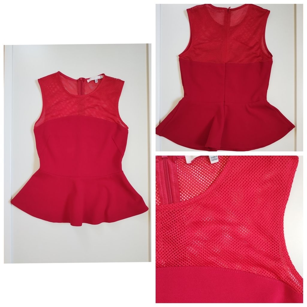 Red peplum shirt